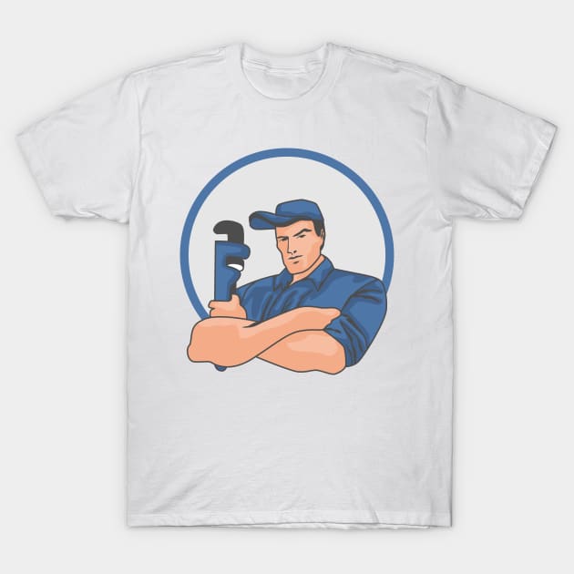 Plumbing Man T-Shirt by Dheograft